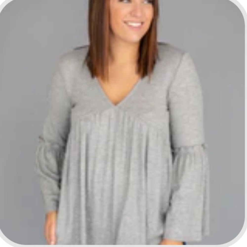 Pink Lily Grey Peplum Top